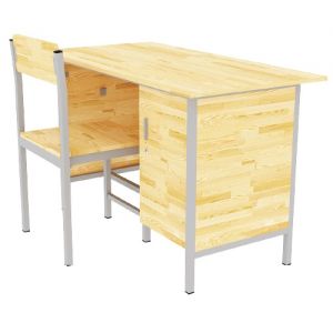 BỘ BÀN GHẾ GIÁO VIÊN GỖ TỰ NHIÊN XUÂN HÒA KÈM HỘC ĐẸP CHÂN SẮT BGV-02A-CS